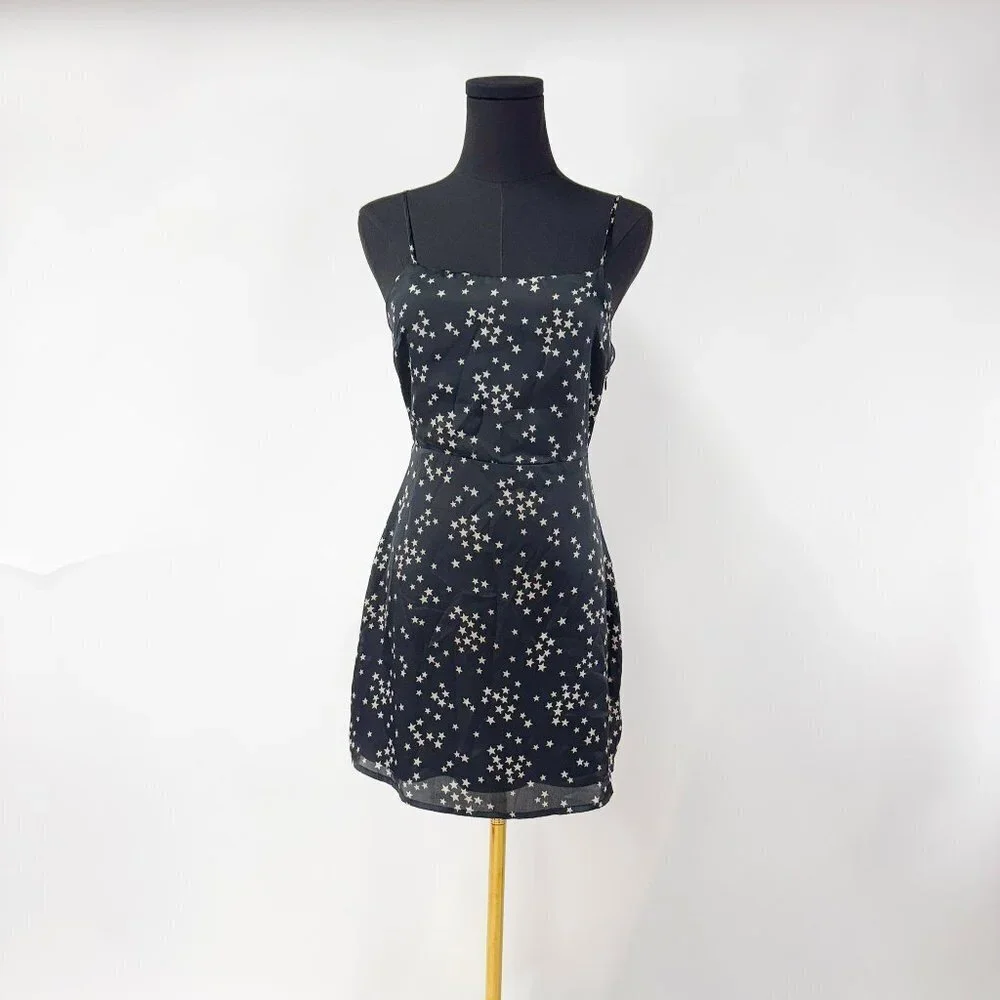 BRAND NEW WITHOUT TAGS COTTON CANDY LA SATIN STAR DRESS SUMMER MINI DRESS - Picture 7 of 7